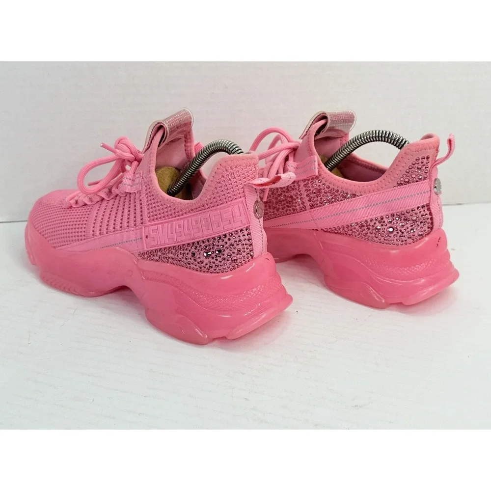 Steve Madden Maxima Pink Rhinestone Chunky Sneakers Women's 8.5